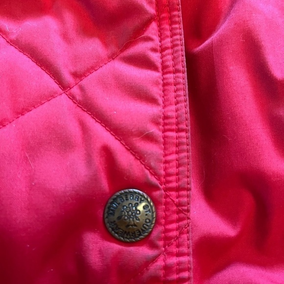 Mulberry Street Outerwear Red Puffy Goose Down Jacket with silver Fox fur Small - Picture 4 of 8